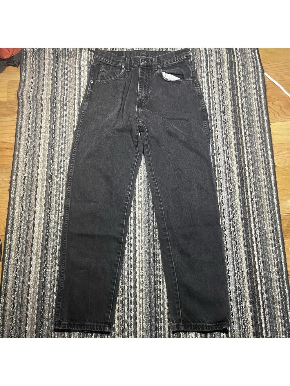 Vintage Wrangler Jeans 30x30(28x28) Black Denim Straight Relaxed Fit USA Made